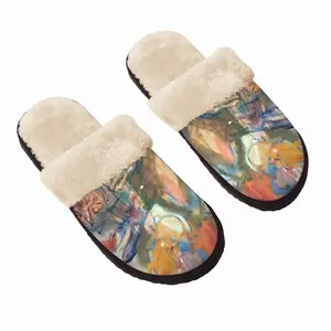 Men At Applebee’S Or Olive Garden Fuzzy Slippers