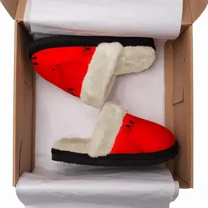 Men Deep Red (Decomposition) Fuzzy Slippers