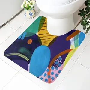 Blue And Green Modern Toilet Bowl Mat