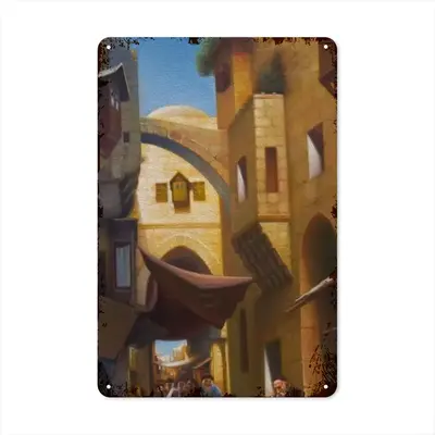 Old Jerusalem Jewish Quarter Retro Iron Painting (Vertical)