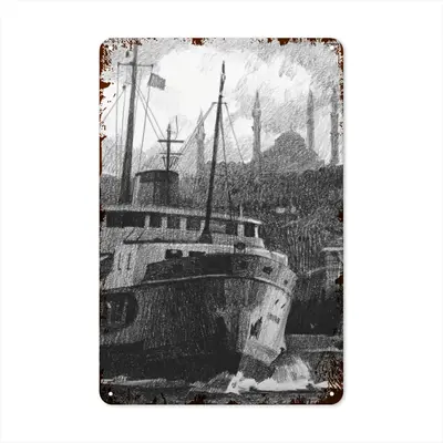 Bosphorus Retro Iron Painting (Vertical)