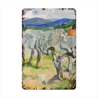 Olive Trees Retro Iron Painting (Vertical)