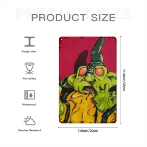 Green Alien Wizard Retro Iron Painting (Vertical)