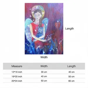 Angel With Cat Round Diamond Painting (Multi-Size, Vertical)