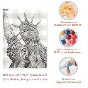 The Statue Of Liberty Round Diamond Painting (Multi-Size, Vertical)