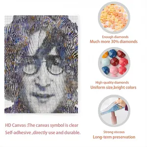 Imagine John Lennon Round Diamond Painting (Multi-Size, Vertical)