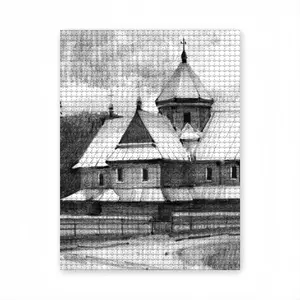 Church In The Carpathians Round Diamond Painting (Multi-Size, Vertical)