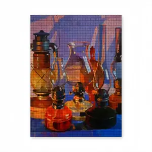 Still Life With Kerosene Lamps Round Diamond Painting (Multi-Size, Vertical)