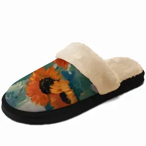 Men Sunflowers Fuzzy Slippers