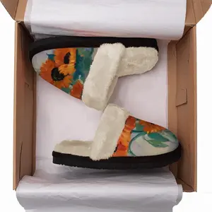 Men Sunflowers Fuzzy Slippers