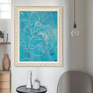 Turquoise Peony Round Diamond Painting (Multi-Size, Vertical)