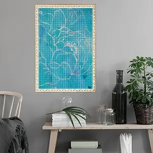 Turquoise Peony Round Diamond Painting (Multi-Size, Vertical)