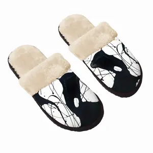 Men Rhea Royal Abstract Fuzzy Slippers