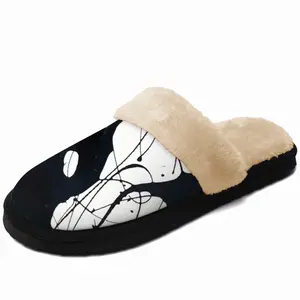 Men Rhea Royal Abstract Fuzzy Slippers