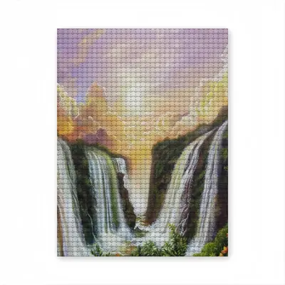 Among The Waterfalls Round Diamond Painting (Multi-Size, Vertical)