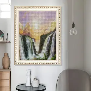 Among The Waterfalls Round Diamond Painting (Multi-Size, Vertical)