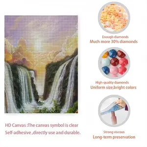 Among The Waterfalls Round Diamond Painting (Multi-Size, Vertical)