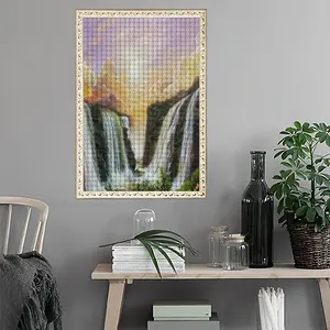 Among The Waterfalls Round Diamond Painting (Multi-Size, Vertical)