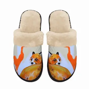 Men Foxes On The Road Fuzzy Slippers