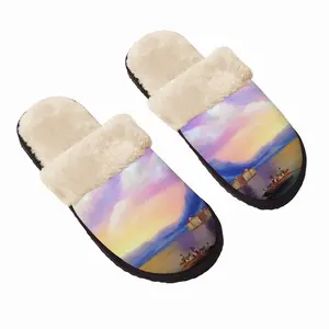 Men Italian Sea Landscape Fuzzy Slippers