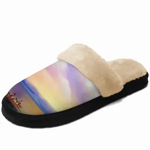 Men Italian Sea Landscape Fuzzy Slippers