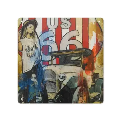 Route 66 Square Iron Painting (Multi-Size)