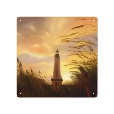 The Shine Of Lighthouse Outside Square Iron Painting (Multi-Size)