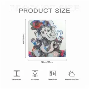 Ganesh Square Iron Painting (Multi-Size)