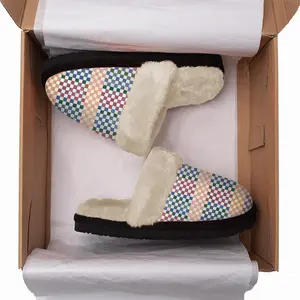 Men Boxes Colorful Fuzzy Slippers