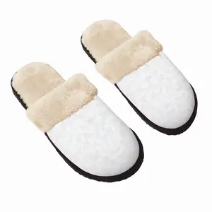 Men White-Soft Colorful Fuzzy Slippers