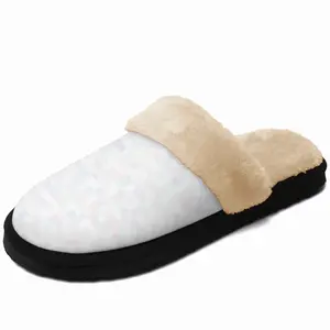 Men White-Soft Colorful Fuzzy Slippers