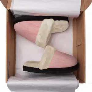 Men Pink Fuzzy Slippers