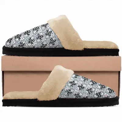 Men Grey-Pink Fuzzy Slippers