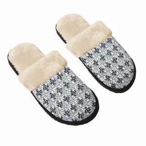 Men Grey-Pink Fuzzy Slippers