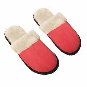 Men Red Fuzzy Slippers