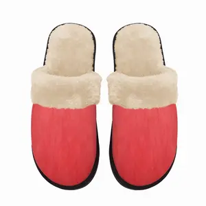 Men Red Fuzzy Slippers