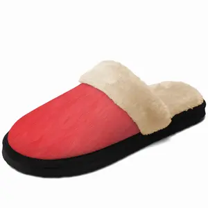 Men Red Fuzzy Slippers