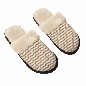 Men Ocher-Gray-Brown Fuzzy Slippers