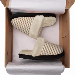 Men Ocher-Gray-Brown Fuzzy Slippers