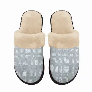 Men Silver Fuzzy Slippers