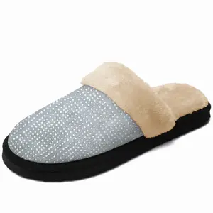 Men Silver Fuzzy Slippers