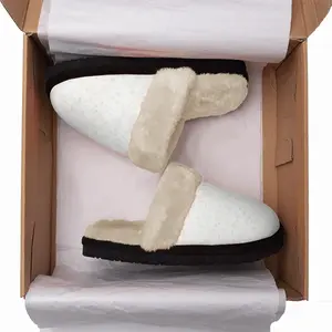 Men Bloomers White Fuzzy Slippers