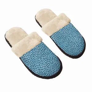 Men Holes Blue Fuzzy Slippers