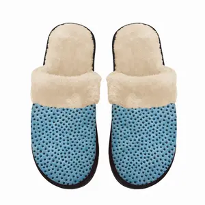 Men Holes Blue Fuzzy Slippers