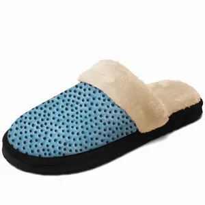 Men Holes Blue Fuzzy Slippers