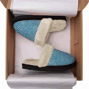 Men Holes Blue Fuzzy Slippers