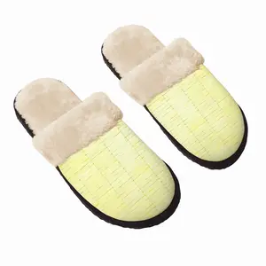 Men Yellow Fuzzy Slippers