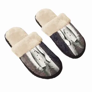 Men Walking Out Fuzzy Slippers