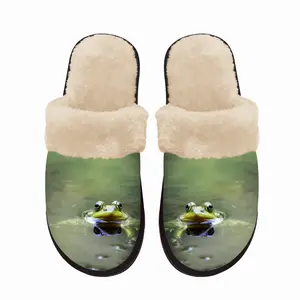 Men Green Frog - Staring Contest Fuzzy Slippers