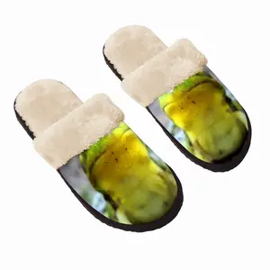 Men Green Frog Chillin Fuzzy Slippers